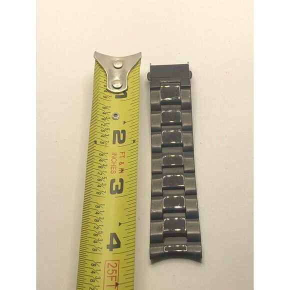 Fossil Watch Parts Partial Band 20mm W/ Clasp Black Links GY247 - Picture 1 of 8
